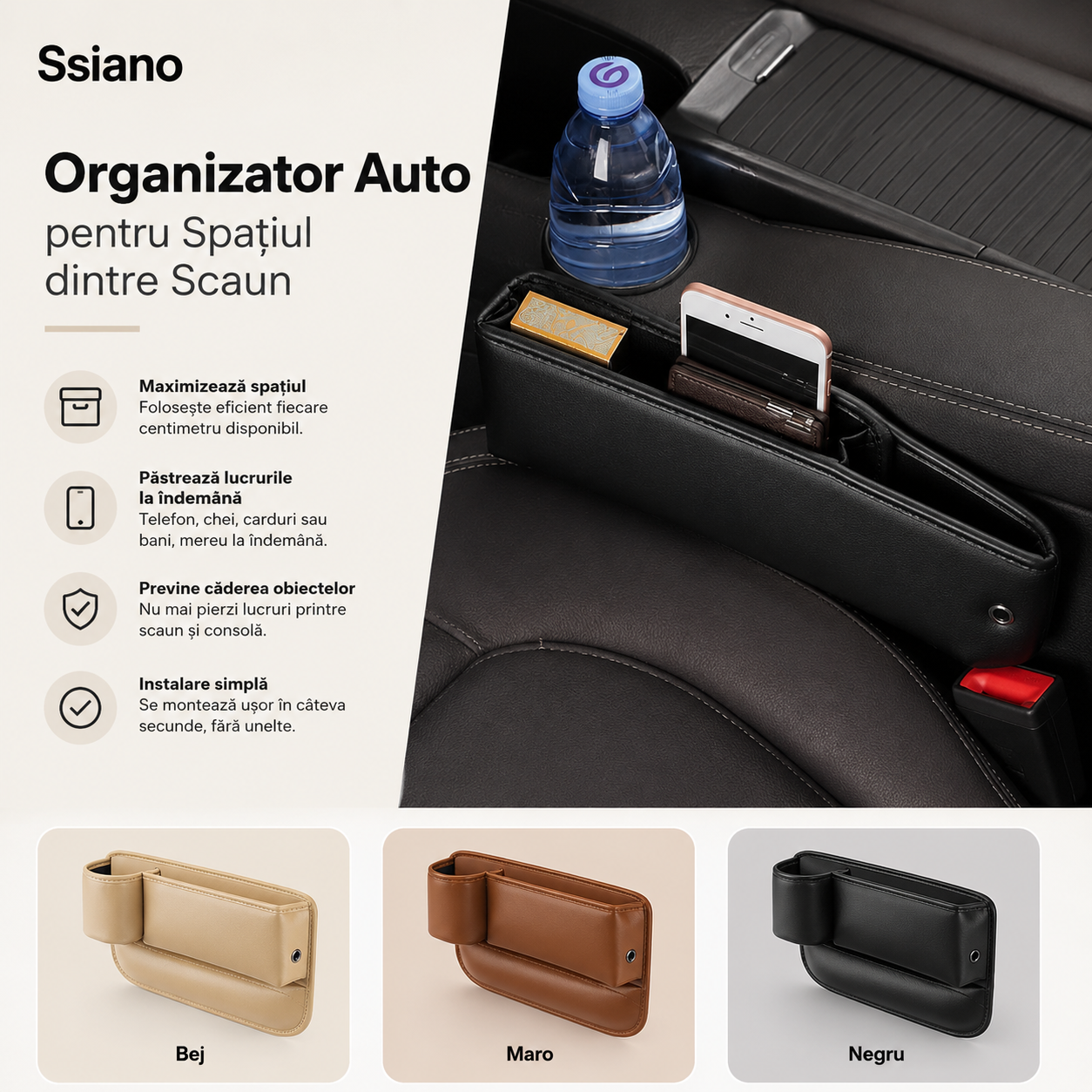 Organizator Auto pentru Spațiul dintre Scaun